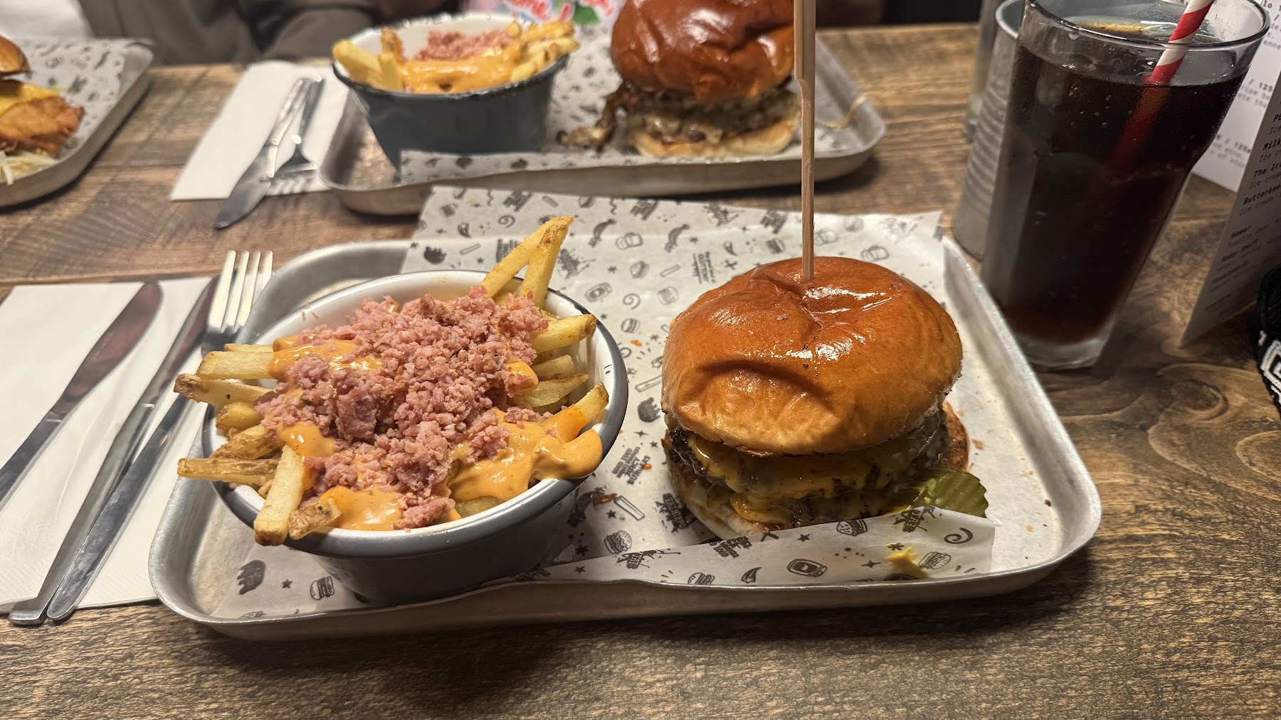 burger and loaded fries