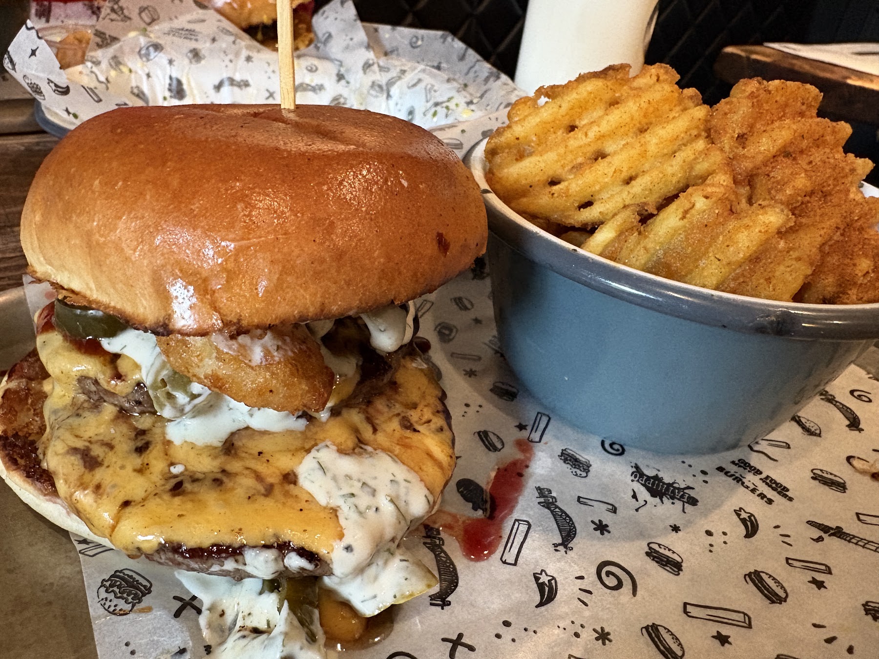 burger and fries